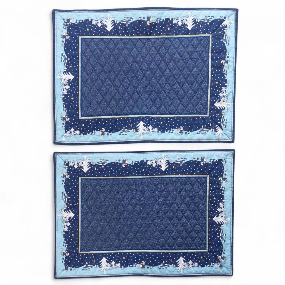 Vera Bradley Navy and Light Blue Quilted Placemats